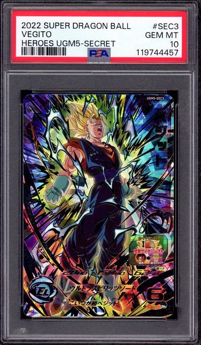 2022 Super Dragon Ball Heroes UGM5 Secret Vegito #SEC3 PSA 10 GEM MINT