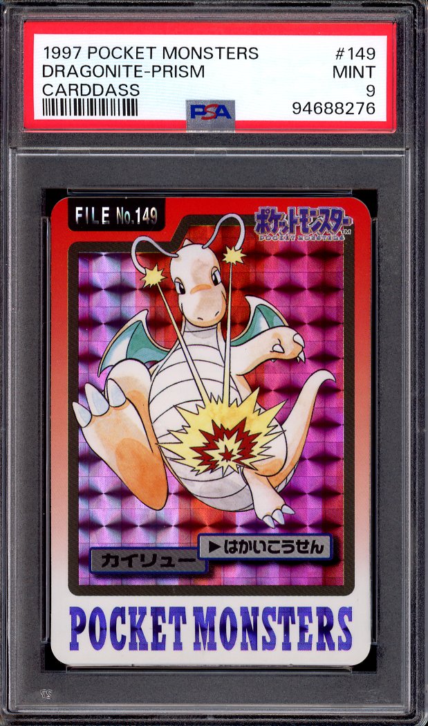 1997 Pokémon Pocket Monsters Carddass Dragonite-Prism #149 PSA 9 MINT