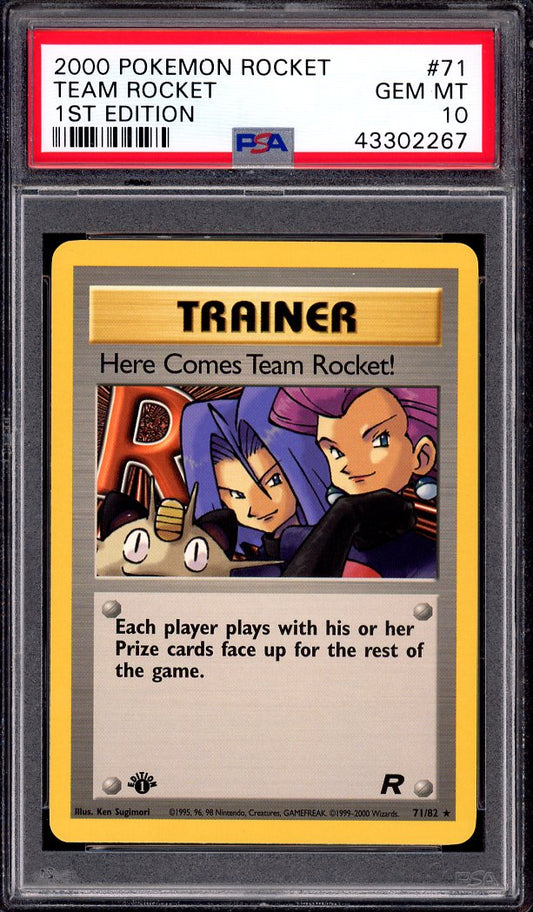 2000 Pokémon Rocket 1st Edition Here Comes Team Rocket! #71 PSA 10 GEM MINT