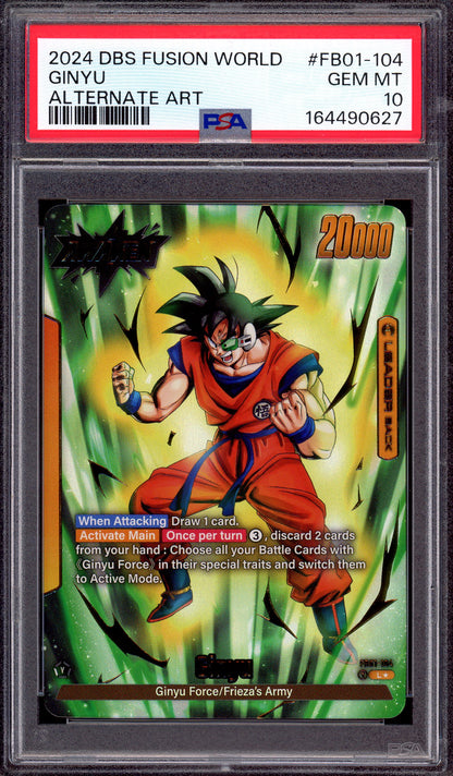 2024 Dragon Ball Super Fusion World Alternate Art Ginyu #FB01-104 PSA 10 GEM MINT