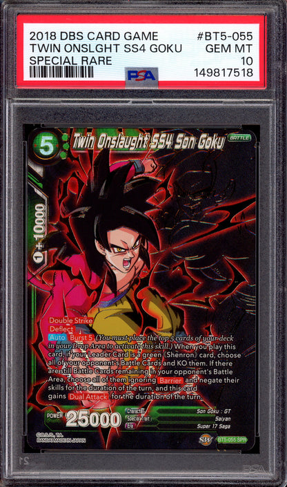 2018 Dragon Ball Super Twin Onslaught SS4 Son Goku SPR #BT5-055 PSA 10 GEM MINT