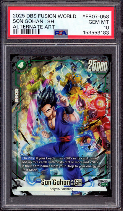 2025 Dragon Ball Super Fusion World Alternate Art Son Gohan SH #FB07-058 PSA 10 GEM MINT