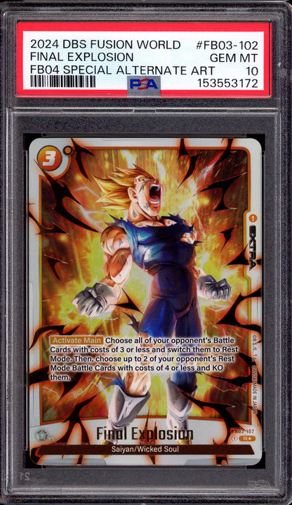 2024 Dragon Ball Super Fusion World FB04 Special Alternate Art Final Explosion #FB03-102 PSA 10 GEM MINT