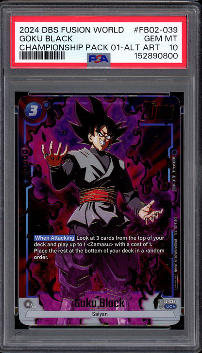 2024 Dragon Ball Super Fusion World Championship Pack 01 Alternate Art Goku Black #FB02-039 PSA 10 GEM MINT