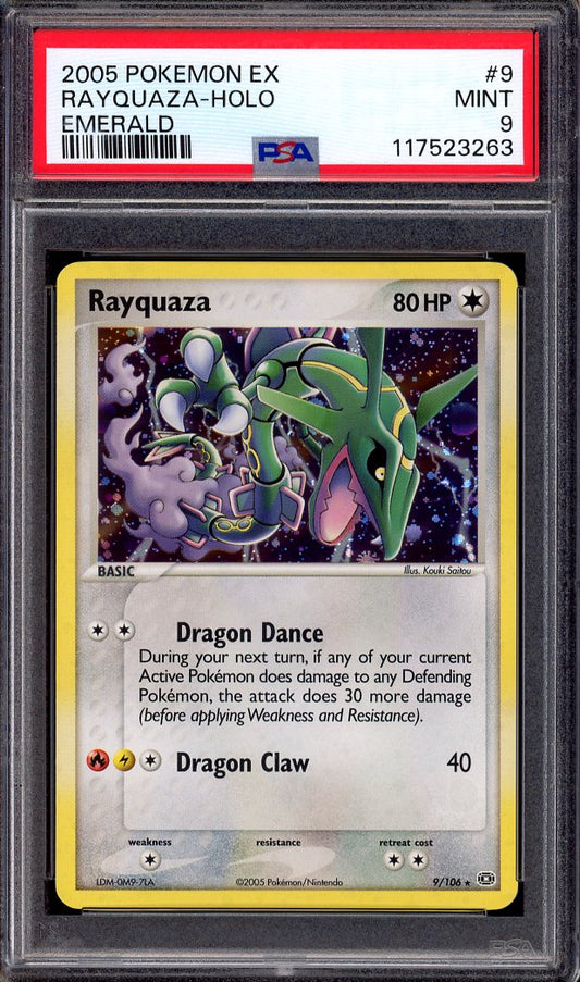 2005 Pokémon EX Emerald Rayquaza-Holo #9 PSA 9 MINT