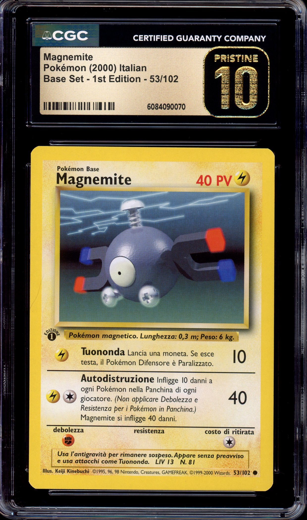 2000 Pokémon Game Italian 1st Edition Magnemite #53 CGC 10 PRISTINE