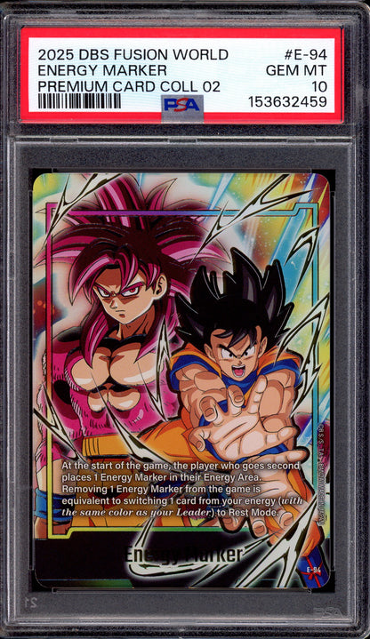 2025 Dragon Ball Super Fusion World Premium Card Collection 02 Energy Marker #E-94 PSA 10 GEM MINT