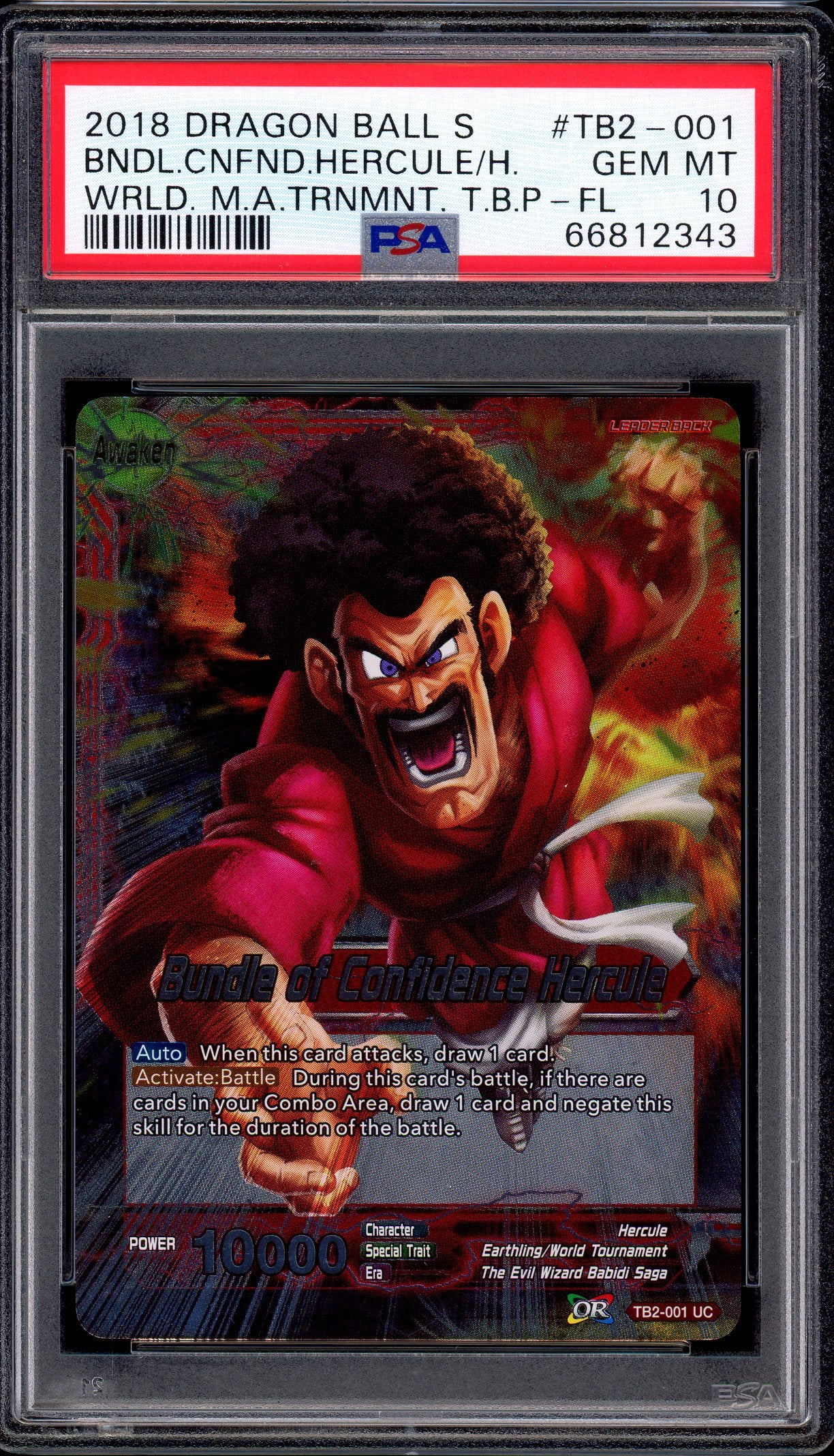 2018 Dragon Ball Super Bundle of Confidence Hercule Foil #TB2-001 PSA 10 GEM MINT