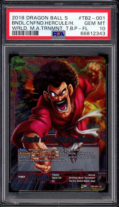 2018 Dragon Ball Super Bundle of Confidence Hercule Foil #TB2-001 PSA 10 GEM MINT