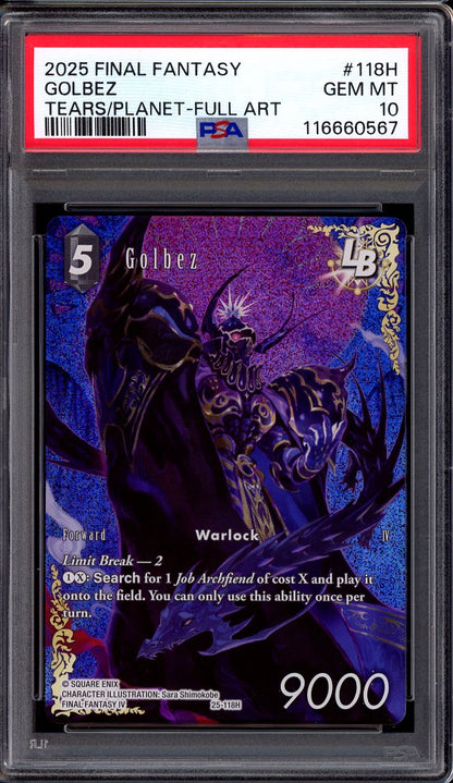 2025 Final Fantasy Tears of the Planet Full Art Golbez #118H PSA 10 GEM MINT