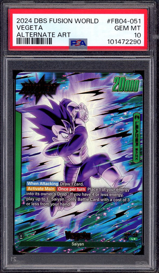 2024 Dragon Ball Super Fusion World Alternate Art Vegeta #51 PSA 10 GEM MINT