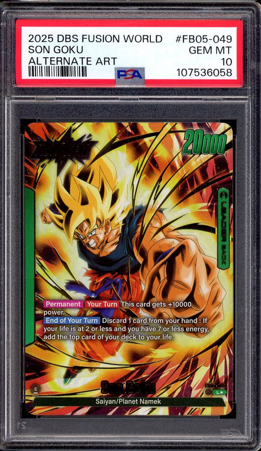 2025 Dragon Ball Super Fusion World Alternate Art Son Goku #49 PSA 10 GEM MINT