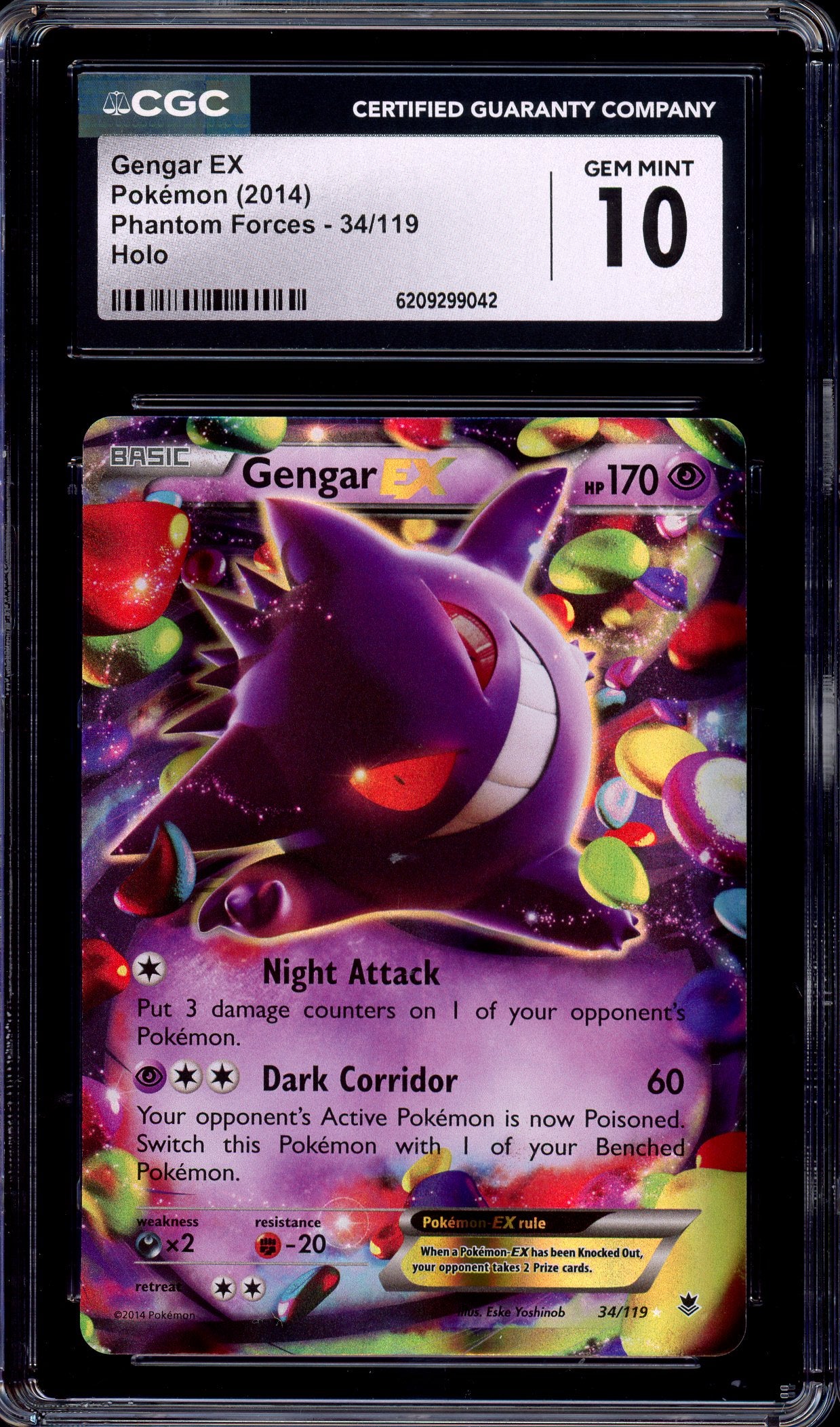 2014 Pokémon XY Phantom Forces Gengar EX #34 CGC 10 GEM MINT