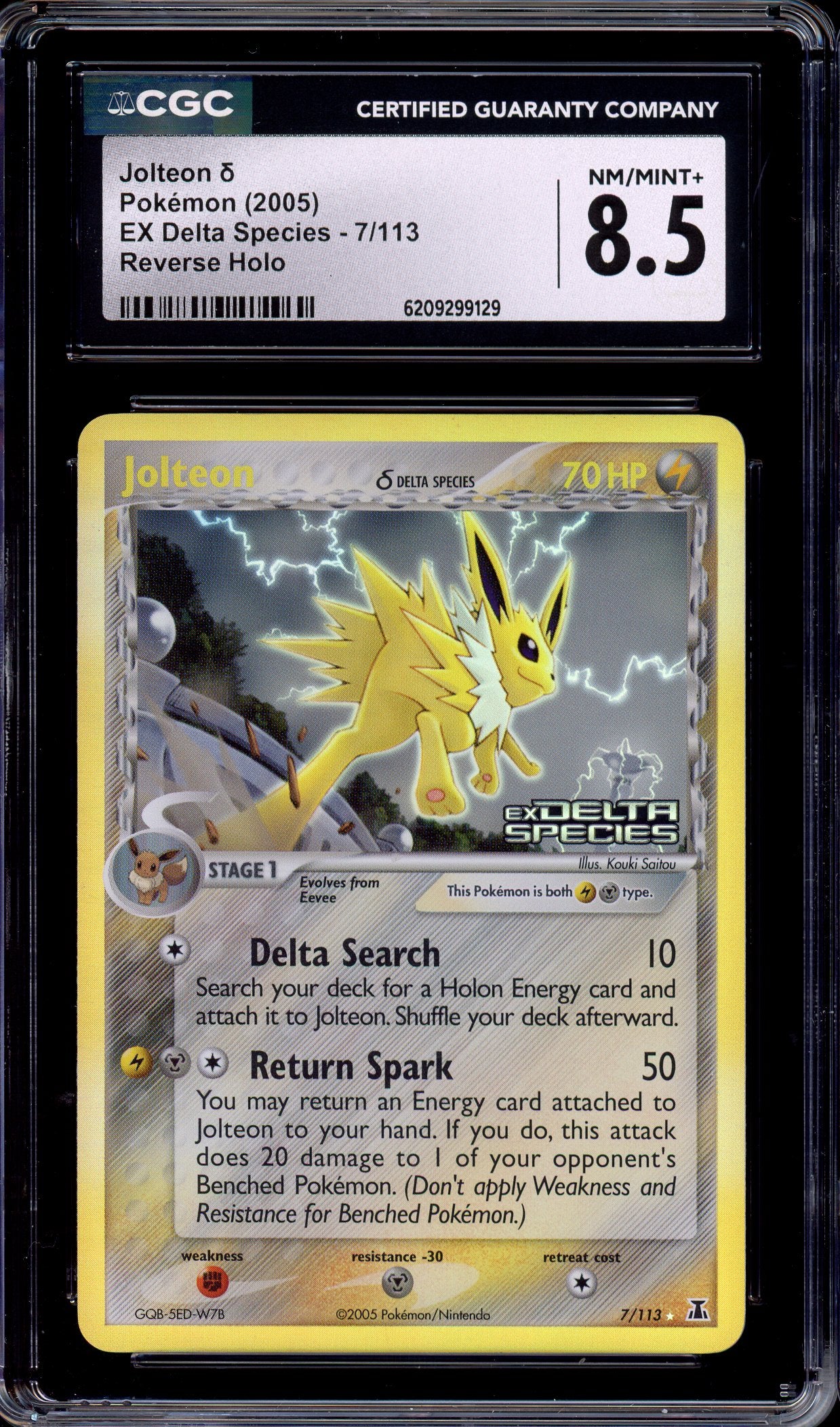 2005 Pokémon EX Delta Species Jolteon-Reverse Holo #7 CGC 8.5 NM-MT+