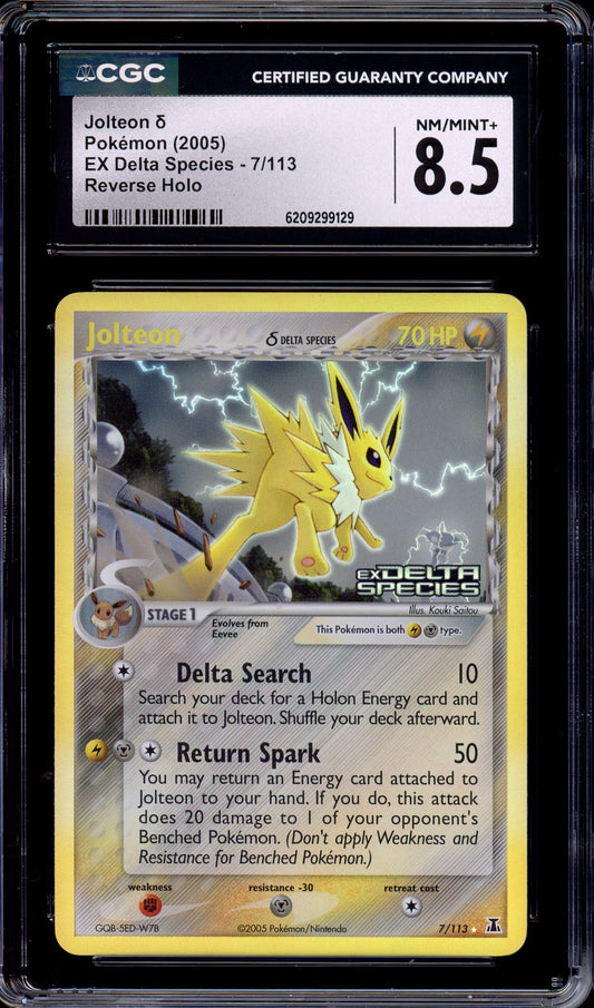 2005 Pokémon EX Delta Species Jolteon-Reverse Holo #7 CGC 8.5 NM-MT+