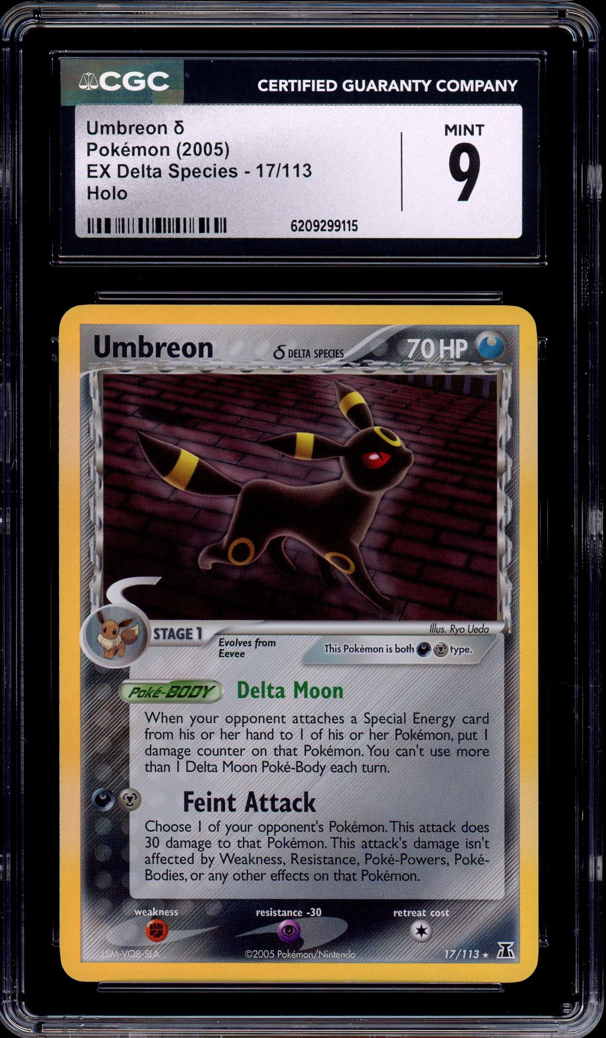 2005 Pokémon EX Delta Species Umbreon-Holo #17 CGC 9 MINT