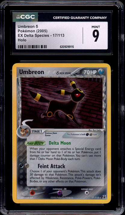 2005 Pokémon EX Delta Species Umbreon-Holo #17 CGC 9 MINT