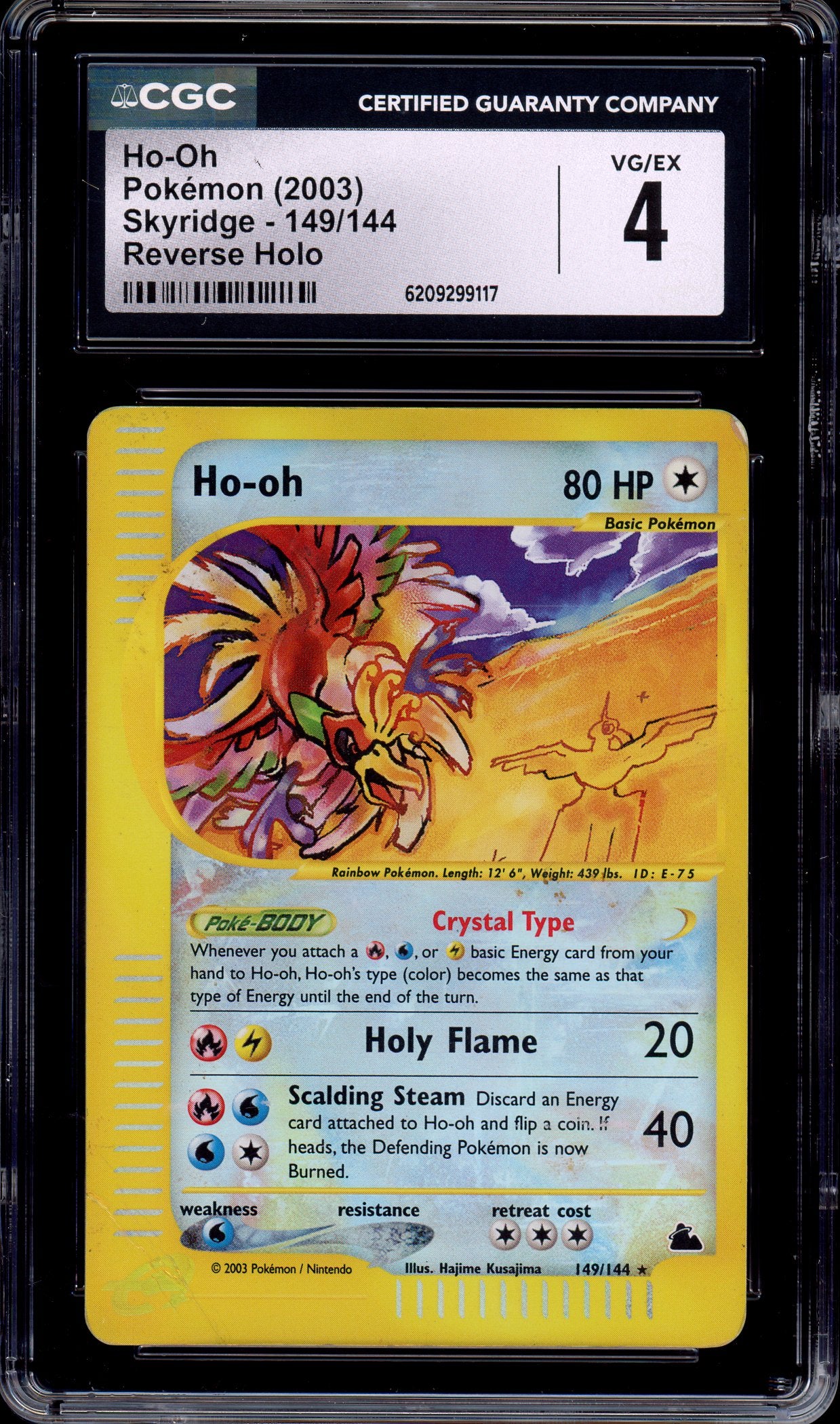 2003 Pokémon Skyridge Crystal Ho-Oh Reverse Holo #149 CGC 4 VG-EX
