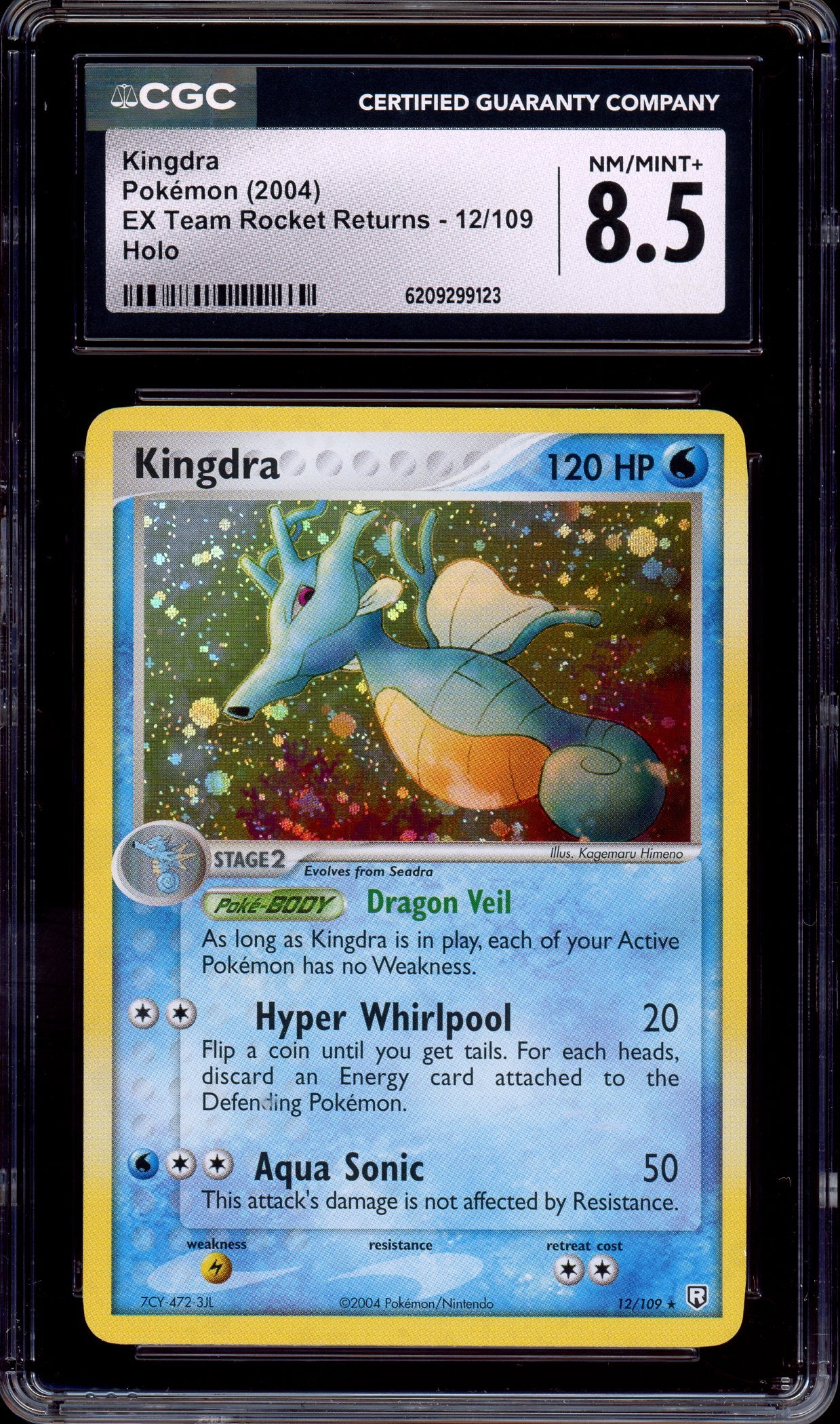 2004 Pokémon EX Team Rocket Returns Kingdra-Holo #12 CGC 8.5 NM-MT+