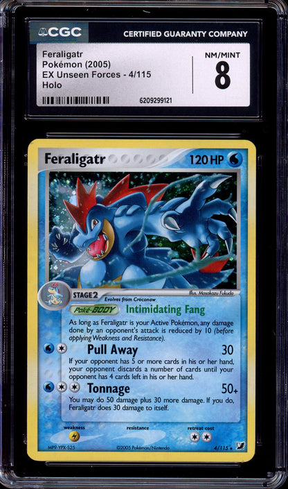 2005 Pokémon EX Unseen Forces Feraligatr-Holo #4 CGC 8 NM-MT
