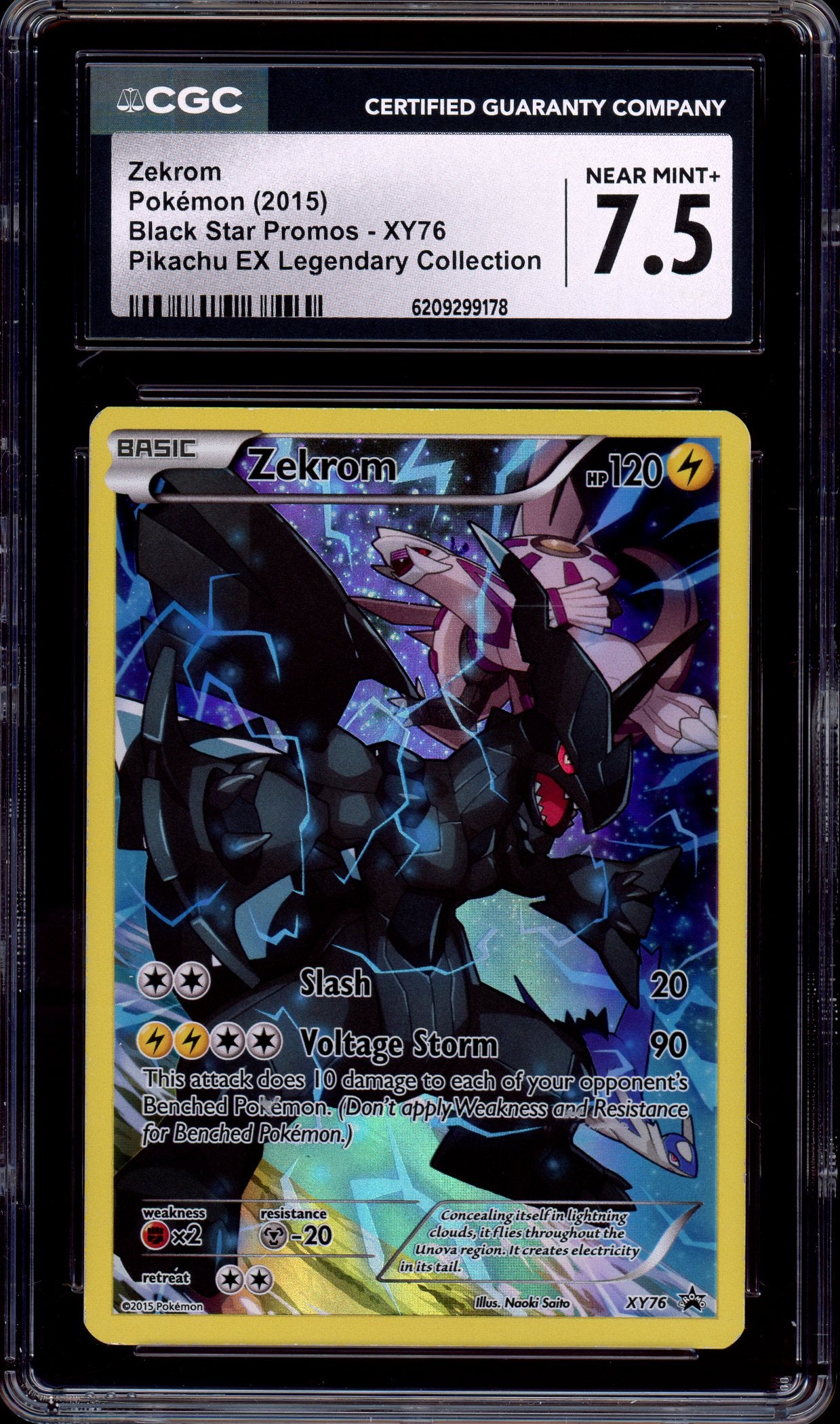 2015 Pokémon XY Black Star Promo Full Art Zekrom #XY76 CGC 7.5 NM+