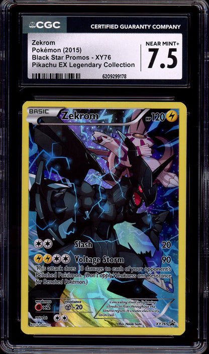 2015 Pokémon XY Black Star Promo Full Art Zekrom #XY76 CGC 7.5 NM+