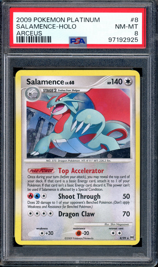 2009 Pokémon Platinum Arceus Salamence-Holo #8 PSA 8 NM-MT