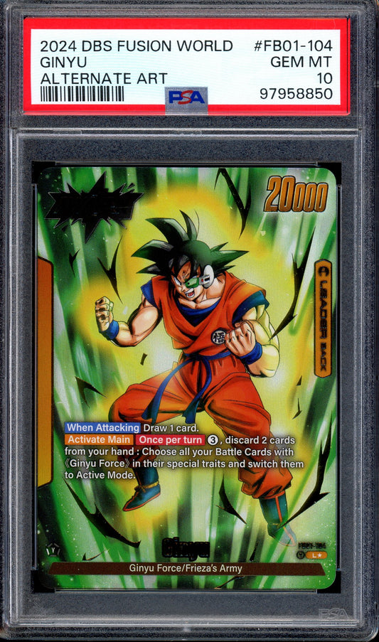 2024 Dragon Ball Super Fusion World Alternate Art Ginyu #104 PSA 10 GEM MINT