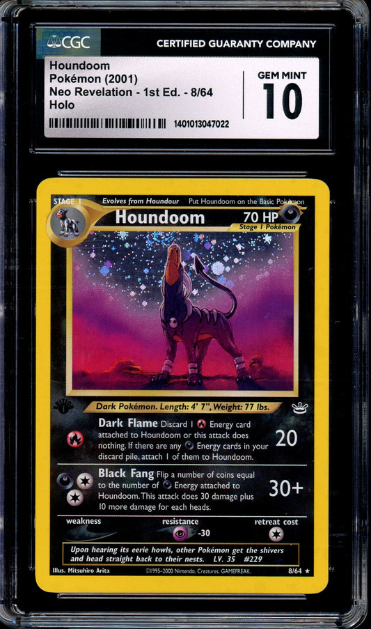 2001 Pokémon Neo Revelation 1st Edition Houndoom-Holo #8 CGC 10 GEM MINT