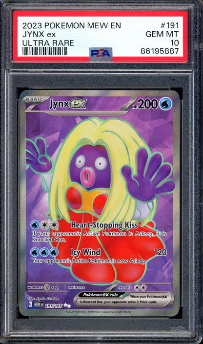 2023 Pokémon Scarlet & Violet 151 Ultra Rare Jynx ex #191 PSA 10 GEM MINT