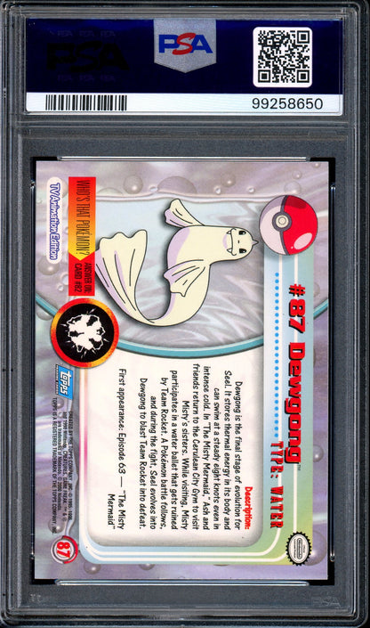 2000 Pokémon Topps TV Animation Series 2 Dewgong-Foil #87 PSA 9 MINT