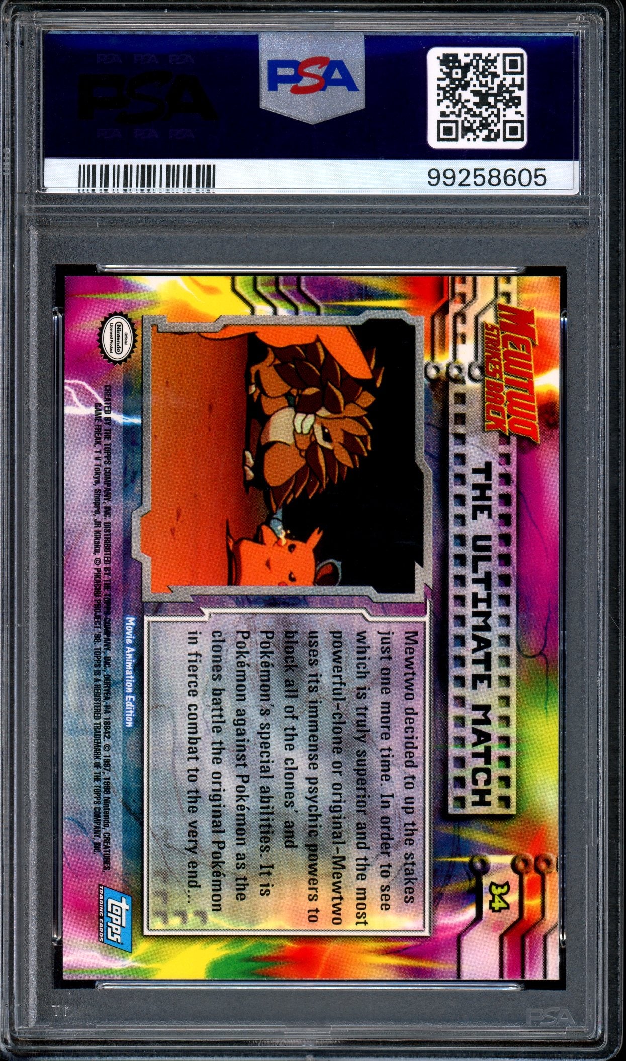 1999 Pokémon Topps Movie Edition The Ultimate Match #34 PSA 9 MINT