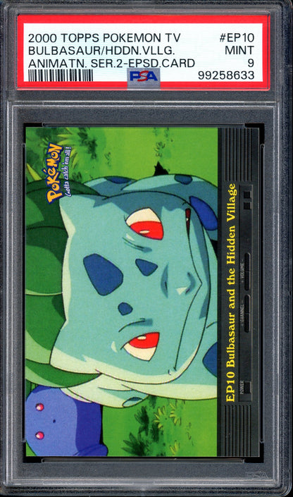 2000 Pokémon Topps TV Animation Series 2 Episode Card EP10 Bulbasaur and the Hidden Village #EP10 PSA 9 MINT