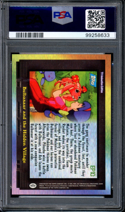 2000 Pokémon Topps TV Animation Series 2 Episode Card EP10 Bulbasaur and the Hidden Village #EP10 PSA 9 MINT