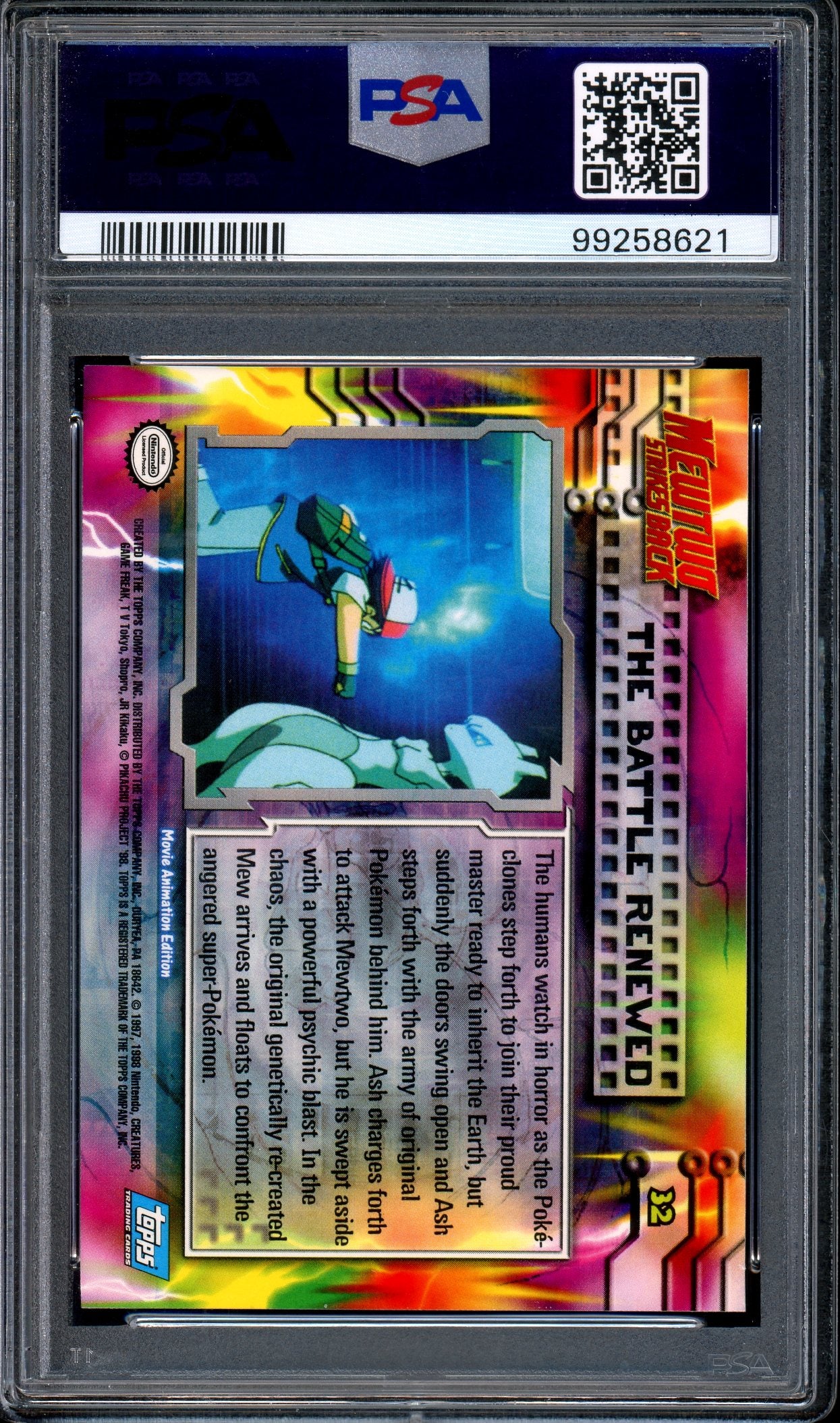 1999 Pokémon Topps Pokemon Movie Edition The Battle Renewed #32 PSA 8 NM-MT