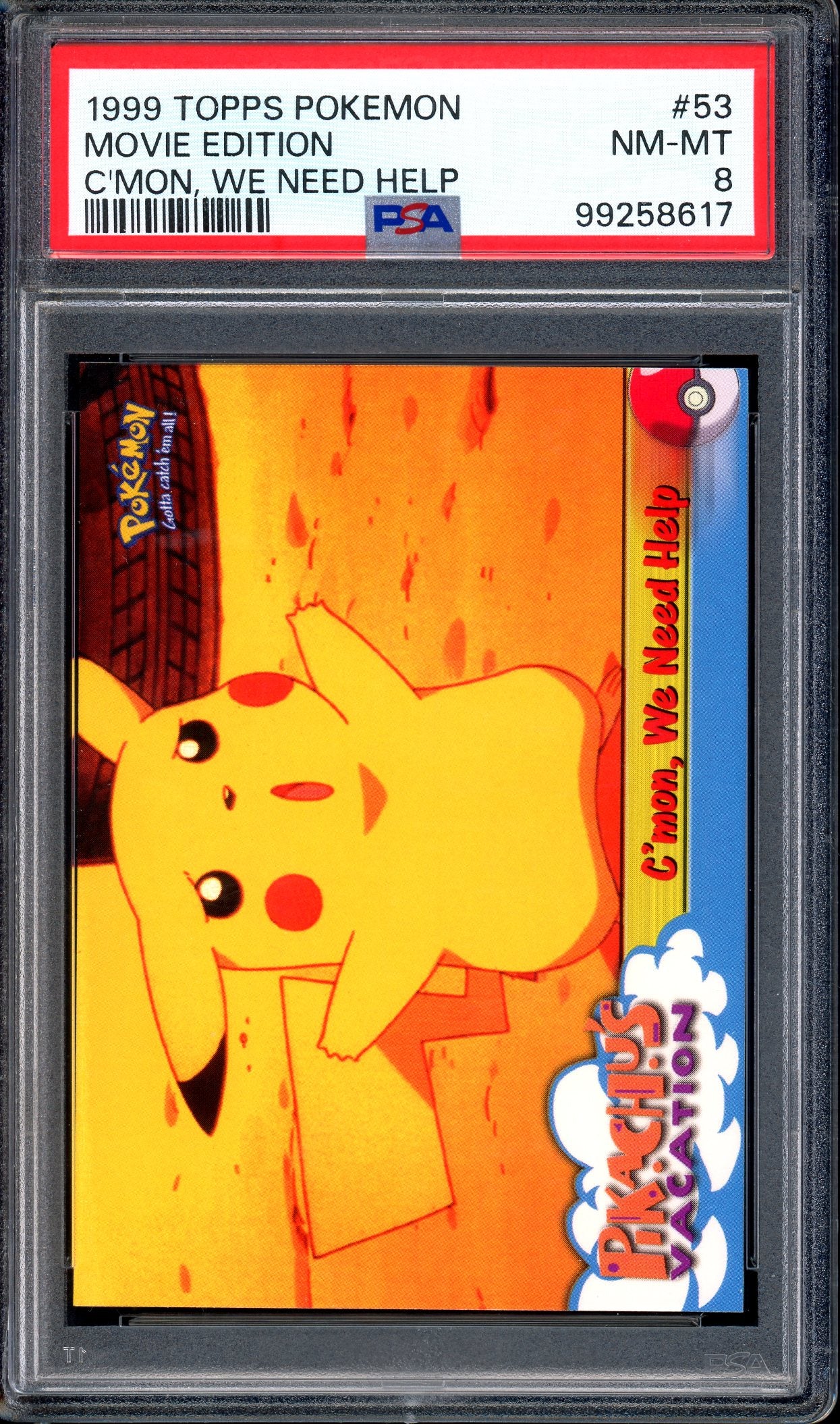 1999 Pokémon Topps Pokemon Movie Edition C'mon, We Need Help #53 PSA 8 NM-MT