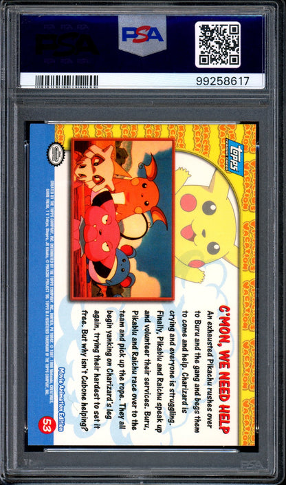 1999 Pokémon Topps Pokemon Movie Edition C'mon, We Need Help #53 PSA 8 NM-MT