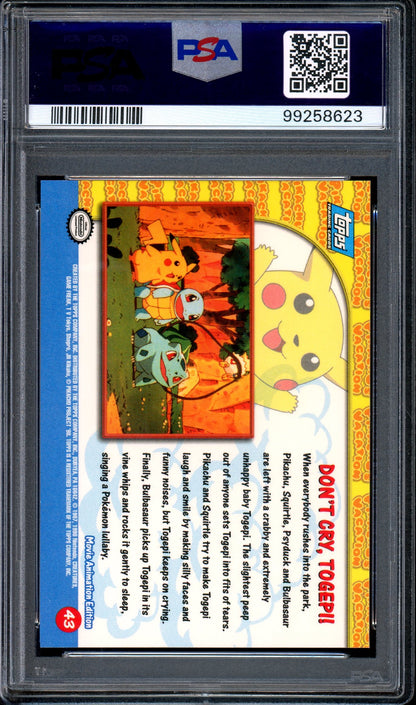 1999 Pokémon Topps Pokemon Movie Edition Don't Cry, Togepi! #43 PSA 8 NM-MT