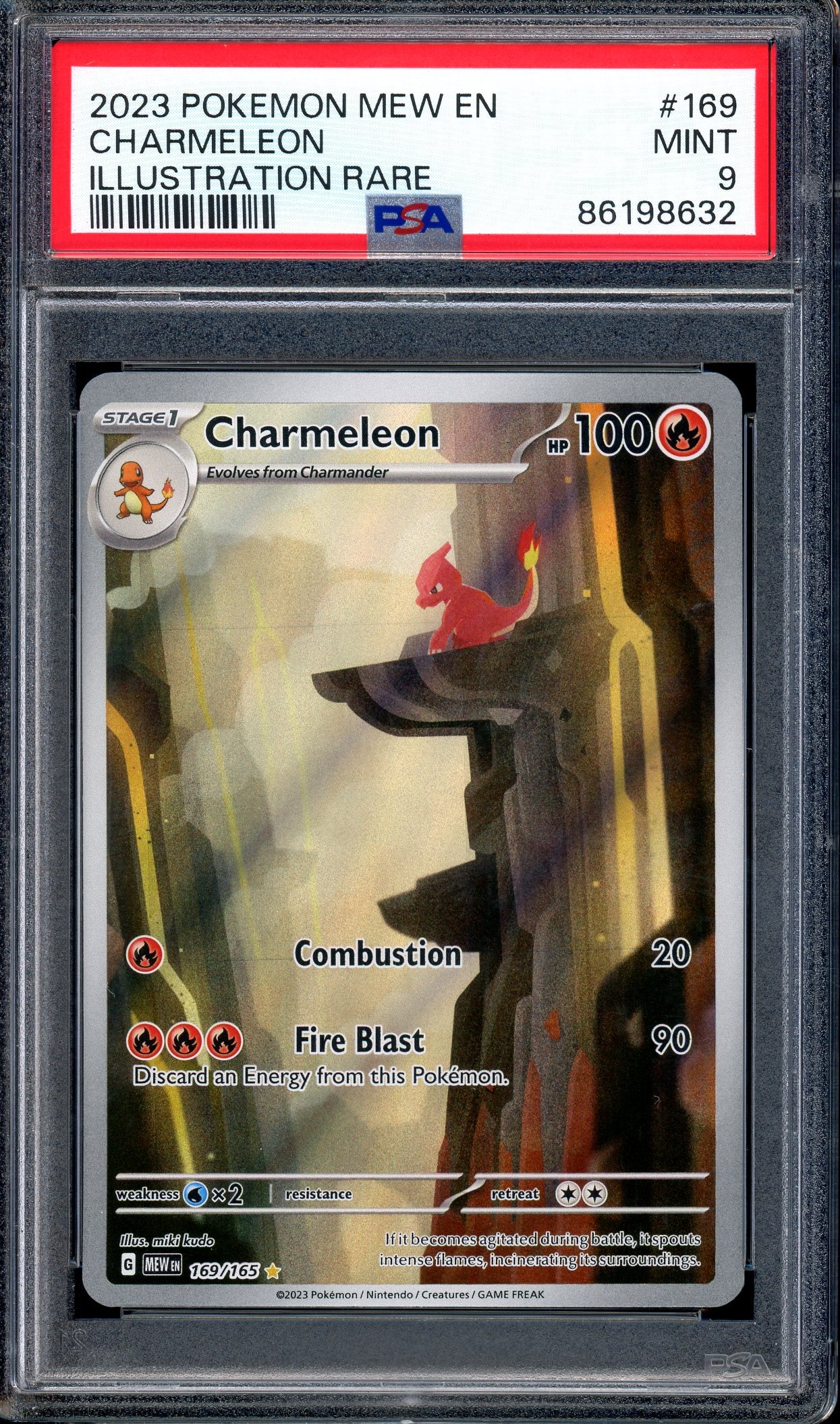 2023 Pokémon Scarlet & Violet 151 Illustration Rare Charmeleon #169 PSA 9 MINT