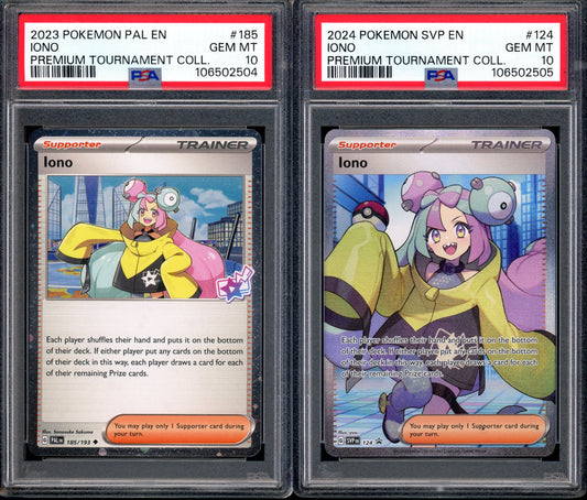 2023 Pokémon S&V Paldea Evolved Tournament Collection Iono Set PSA 10 GEM MINT