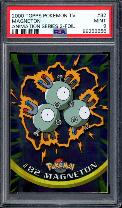 2000 Pokémon Topps TV Animation Series 2 Magneton-Foil #82 PSA 9 MINT