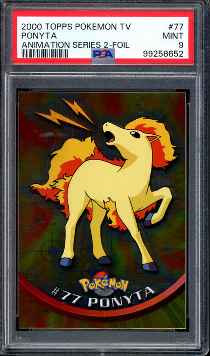 2000 Pokémon Topps TV Animation Series 2 Ponyta-Foil #77 PSA 9 MINT