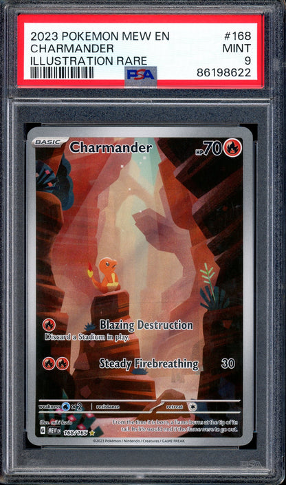 2023 Pokémon Scarlet & Violet 151 Illustration Rare Charmander #168 PSA 9 MINT