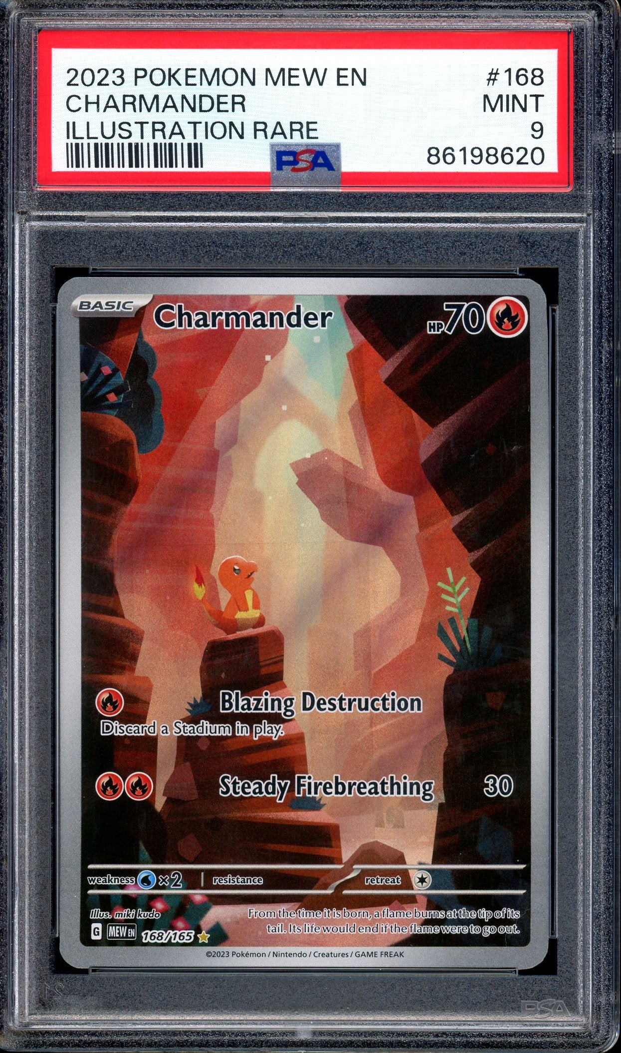 2023 Pokémon Scarlet & Violet 151 Illustration Rare Charmander #168 PSA 9 MINT