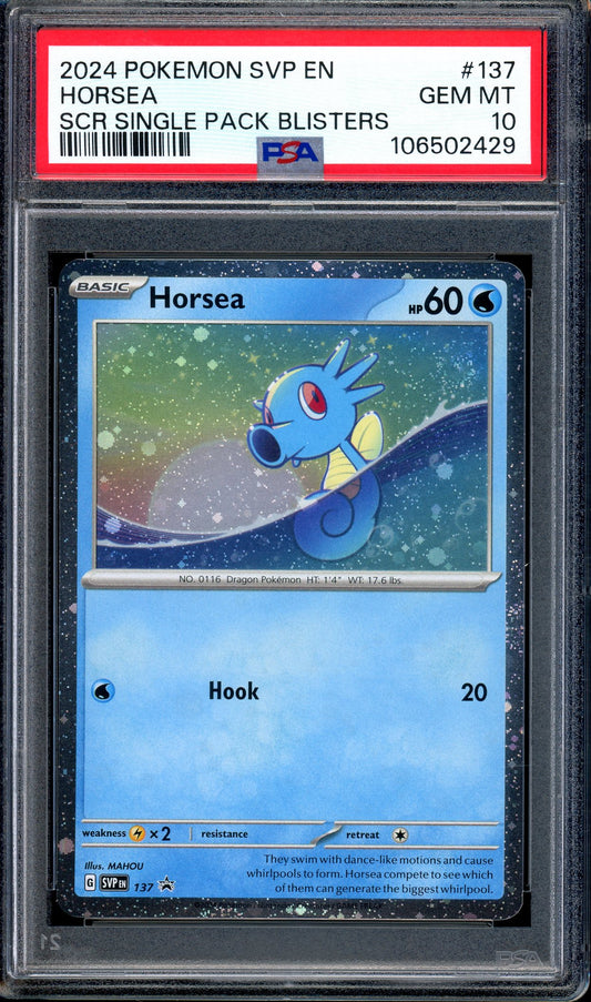 2024 Pokémon S&V Promo Stellar Crown Single Pack Blister Horsea #137 PSA 10 GEM MINT