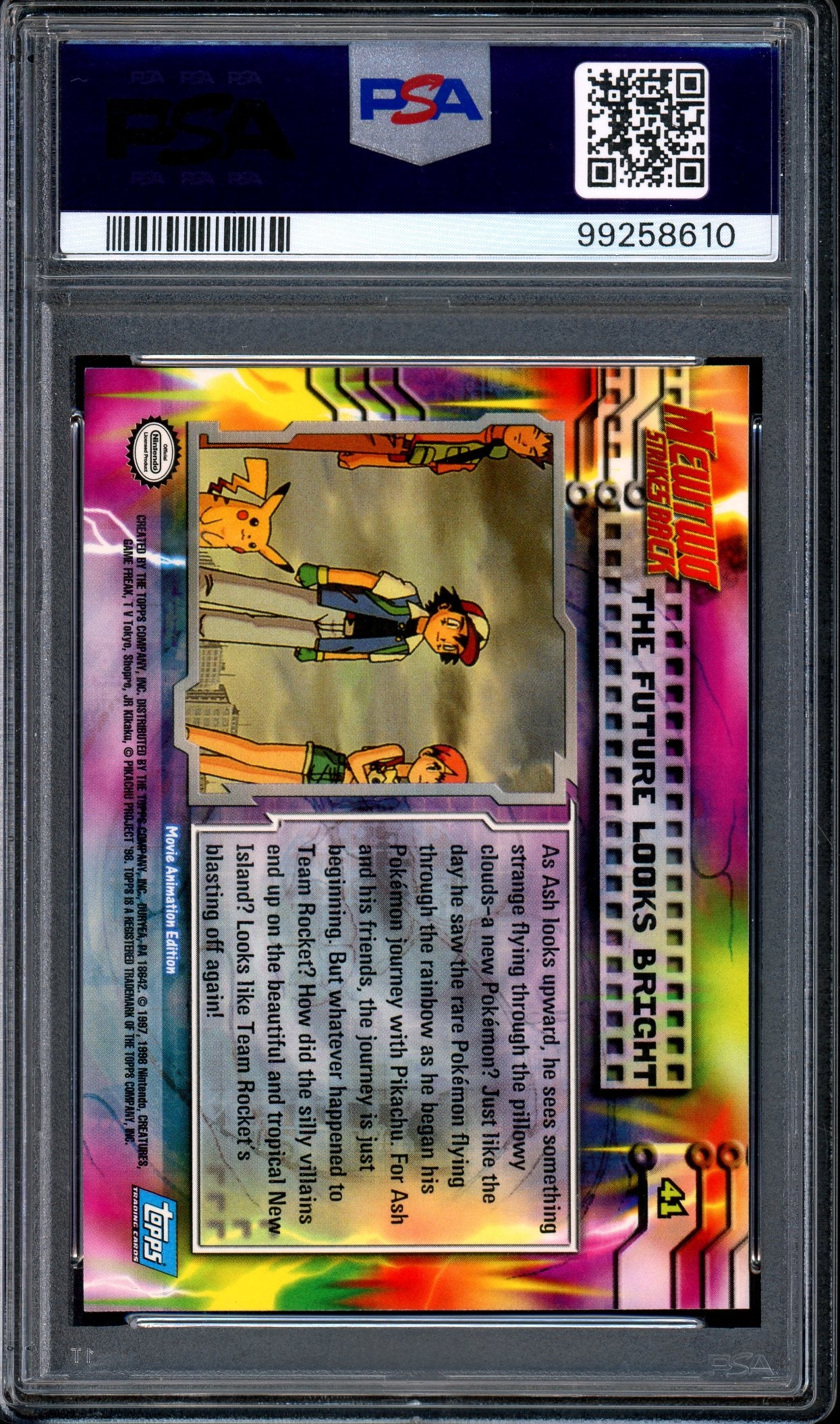 1999 Pokémon Topps Movie Edition The Future Looks Bright #41 PSA 9 MINT