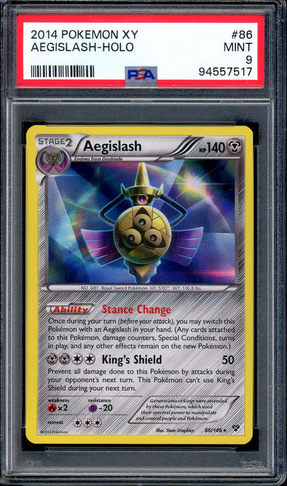 2014 Pokémon XY Aegislash-Holo #86 PSA 9 MINT