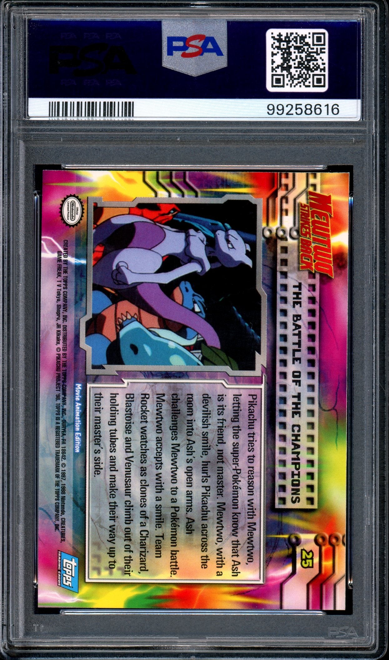 1999 Pokémon Topps Pokemon Movie Edition The Battle Of The Champions #25 PSA 10 GEM MINT