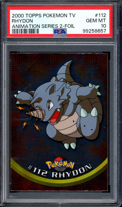 2000 Pokémon Topps TV Animation Series 2 Rhydon-Foil #112 PSA 10 GEM MINT