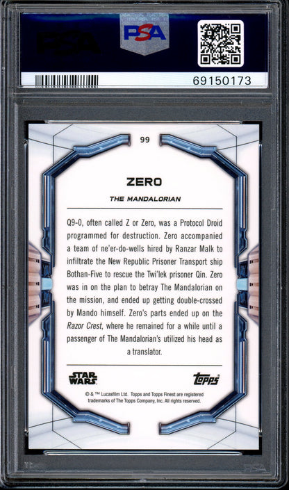 2022 Topps Finest Star Wars Black Refractor Zero 1/10 #99 PSA 9 MINT